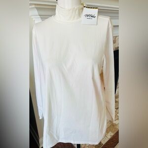 Bob Mackie 🆕Cream 1X Knit Mock turtle 🐢 neck long sleeve sweater